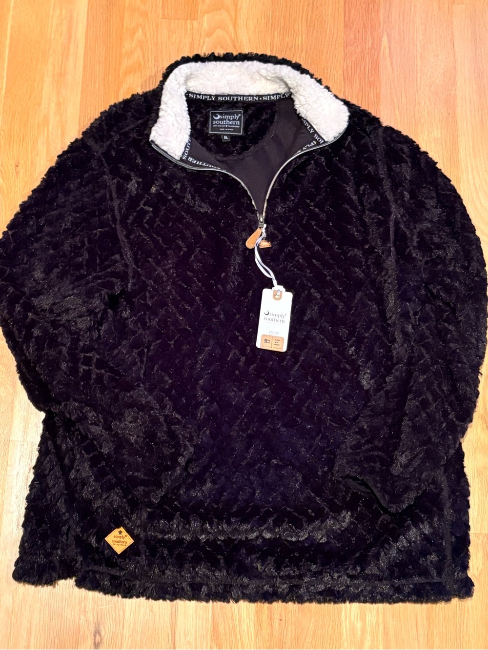Simply Southern Plush Sherpa Half-Zip Pullover with Cream Lining